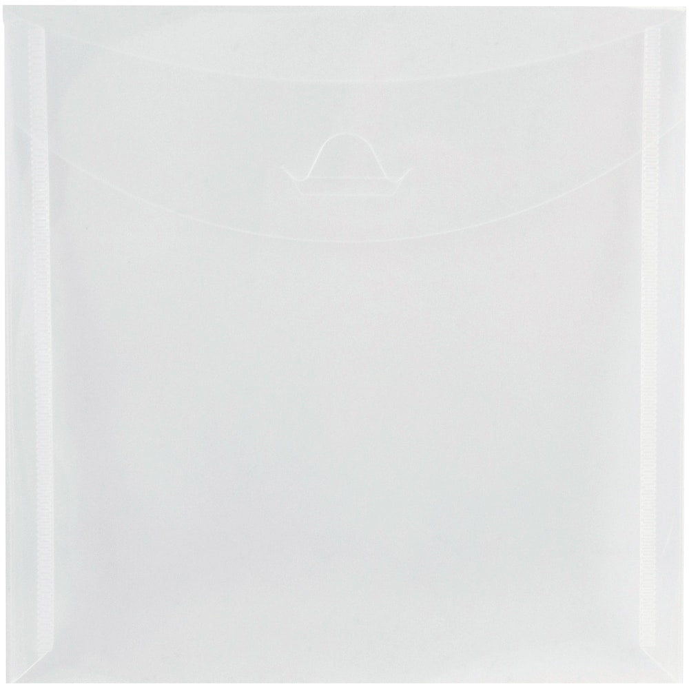 JAM Paper Plastic 6 1/8in x 6 1/8in Envelopes, Tuck Flap Closure, Clear, Pack Of 12