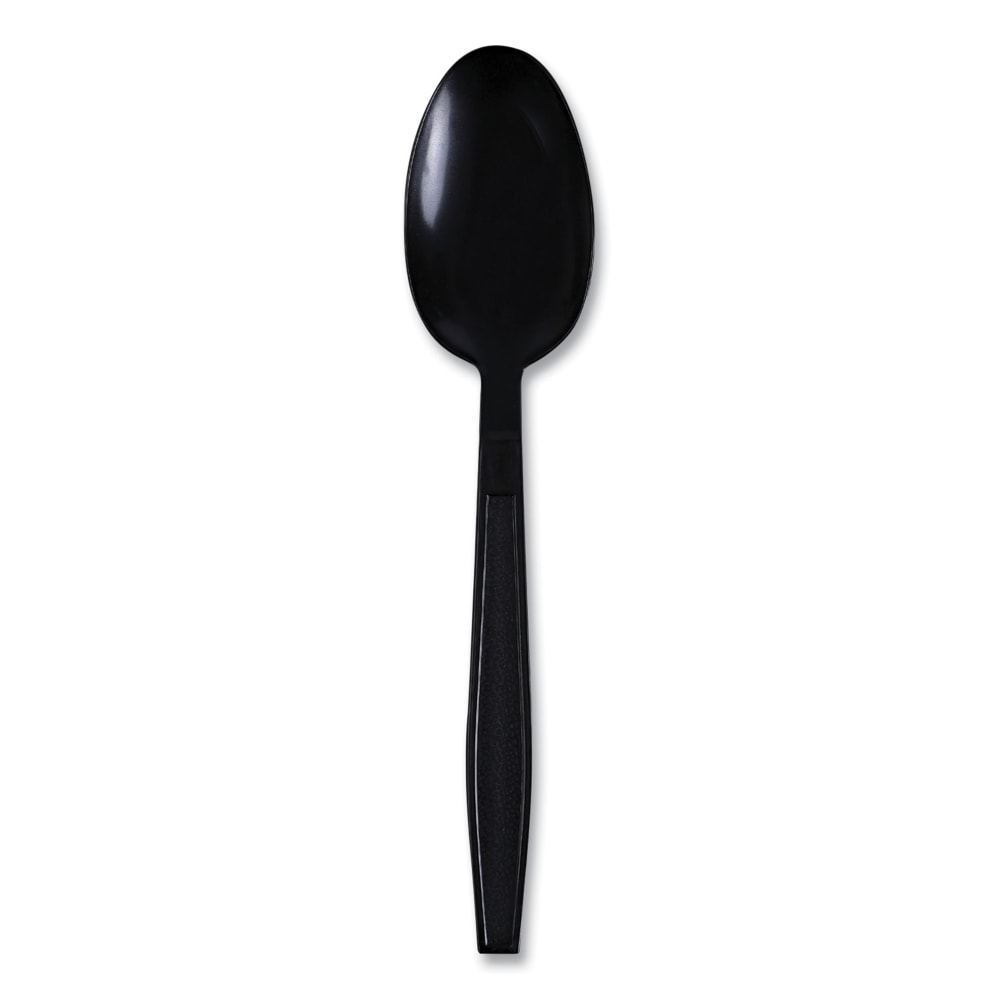 Boardwalk Heavyweight Wrapped Polypropylene Cutlery, Teaspoon, 6-1/2inL, Black, Carton Of 1,000 Teaspoons