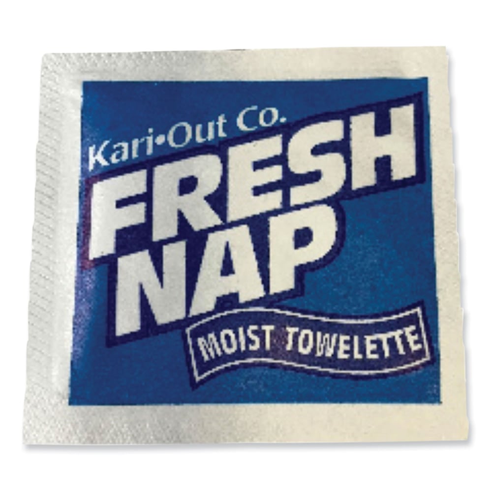 Kari-Out Fresh Nap Moist Towelettes, Individually Wrapped, Citrus Scent, 7in x 5in, Carton Of 1,000 Towelettes