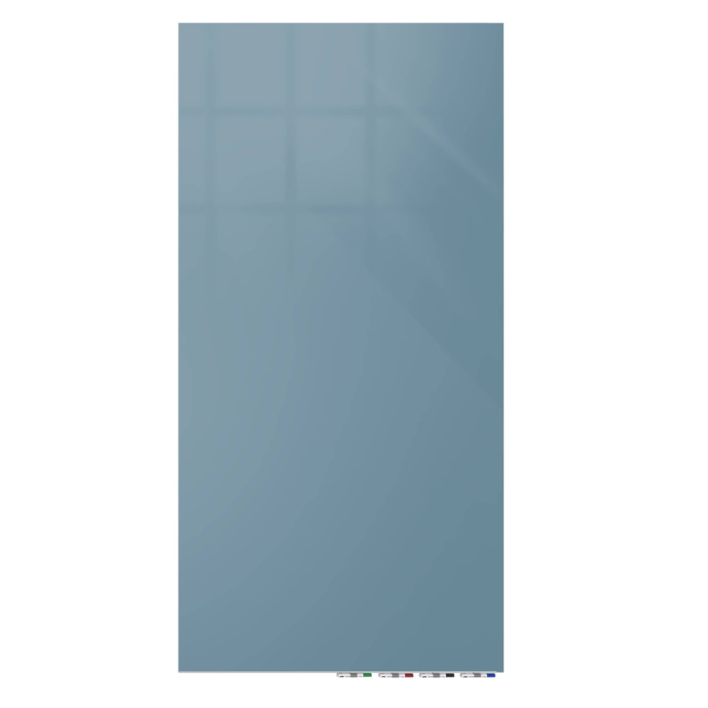 Ghent Aria Low-Profile Magnetic Glass Whiteboard, 60in x 36in, Denim