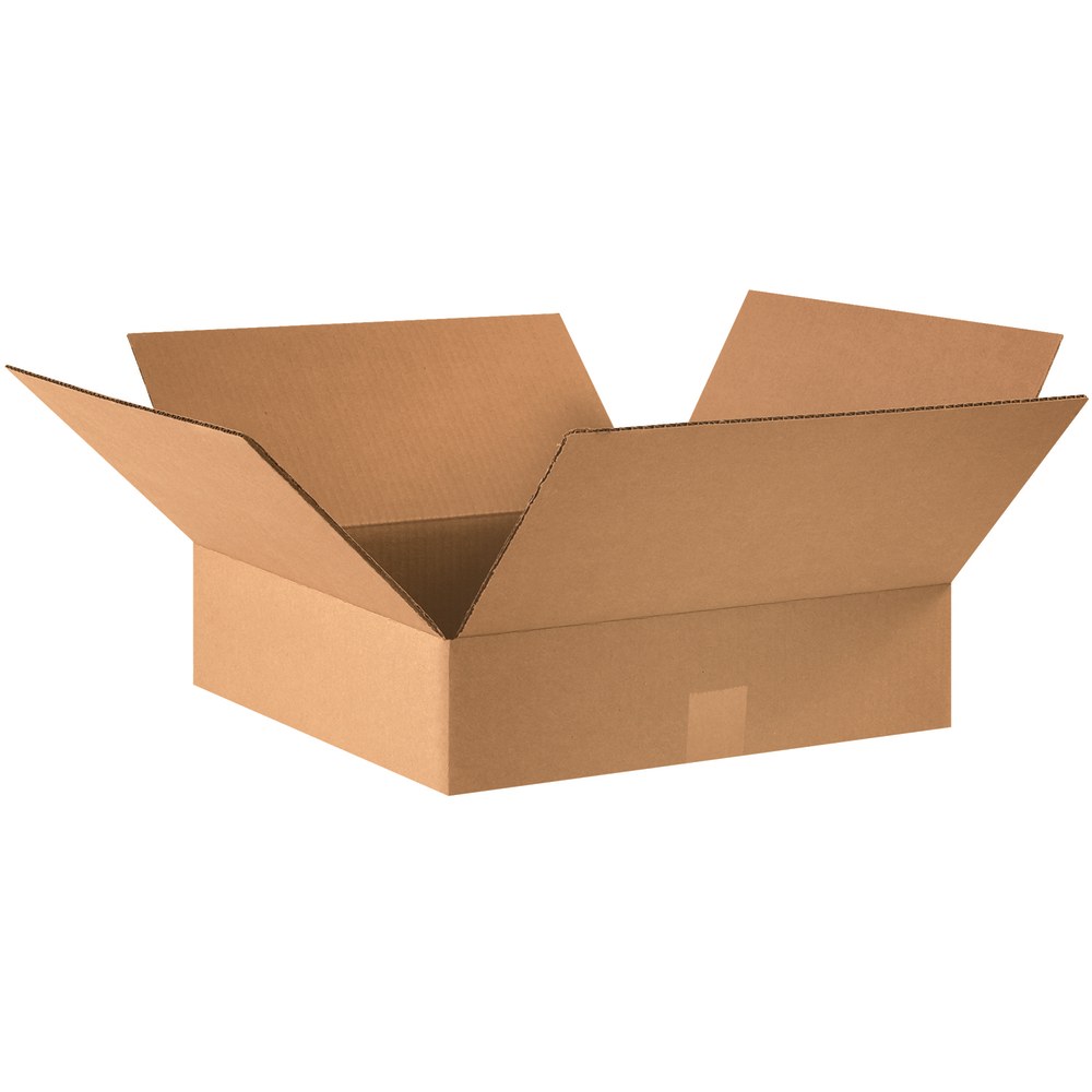 Partners Brand Flat Corrugated Boxes, 16in x 16in x 4in, Kraft, Pack Of 25