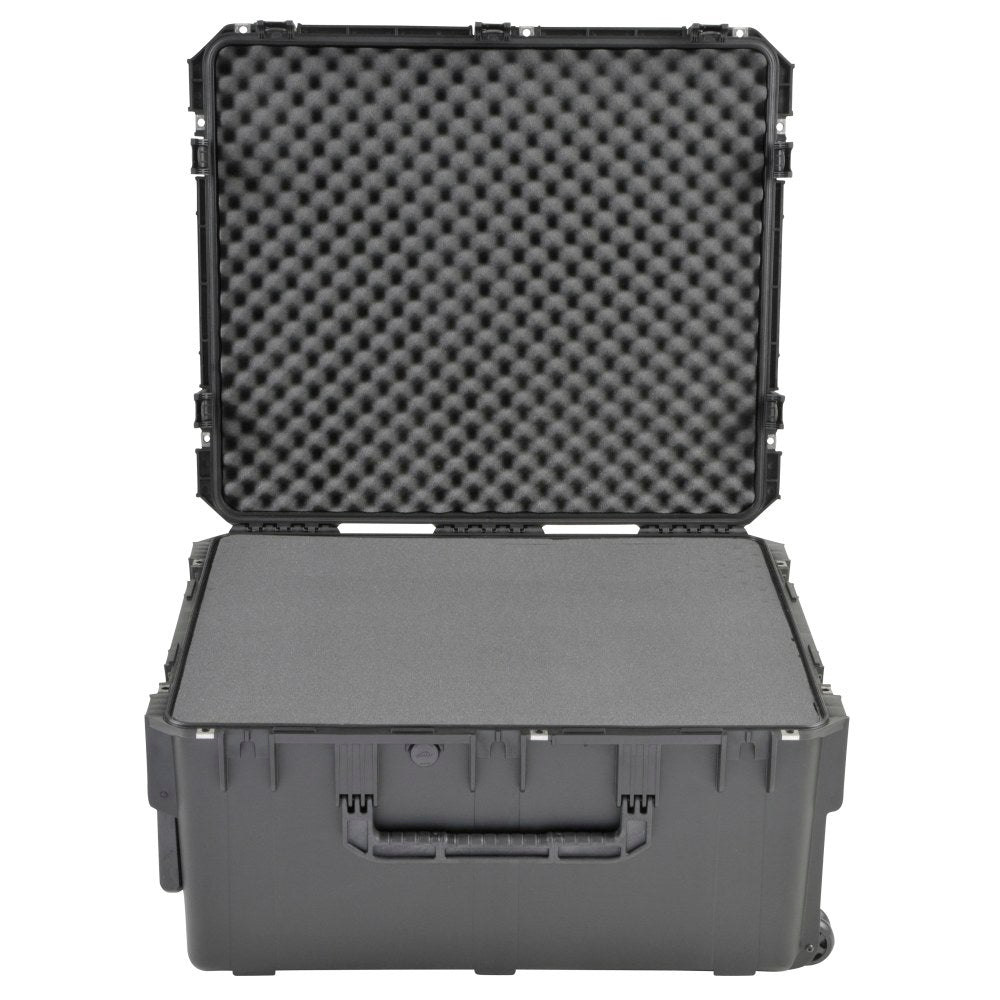 SKB Cases iSeries Pro Audio Utility Case With Cubed Foam Handle And Wide-Set Double Wheels, 30-3/4inH x 26inW x 15-1/2inD, Black