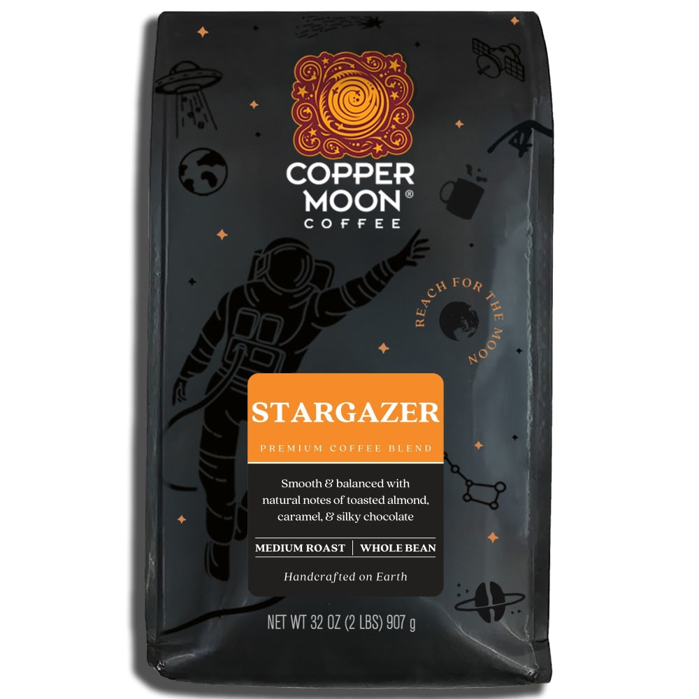 Copper Moon Whole Bean Coffee, Medium Roast, Stargazer Blend, 2 Lb
