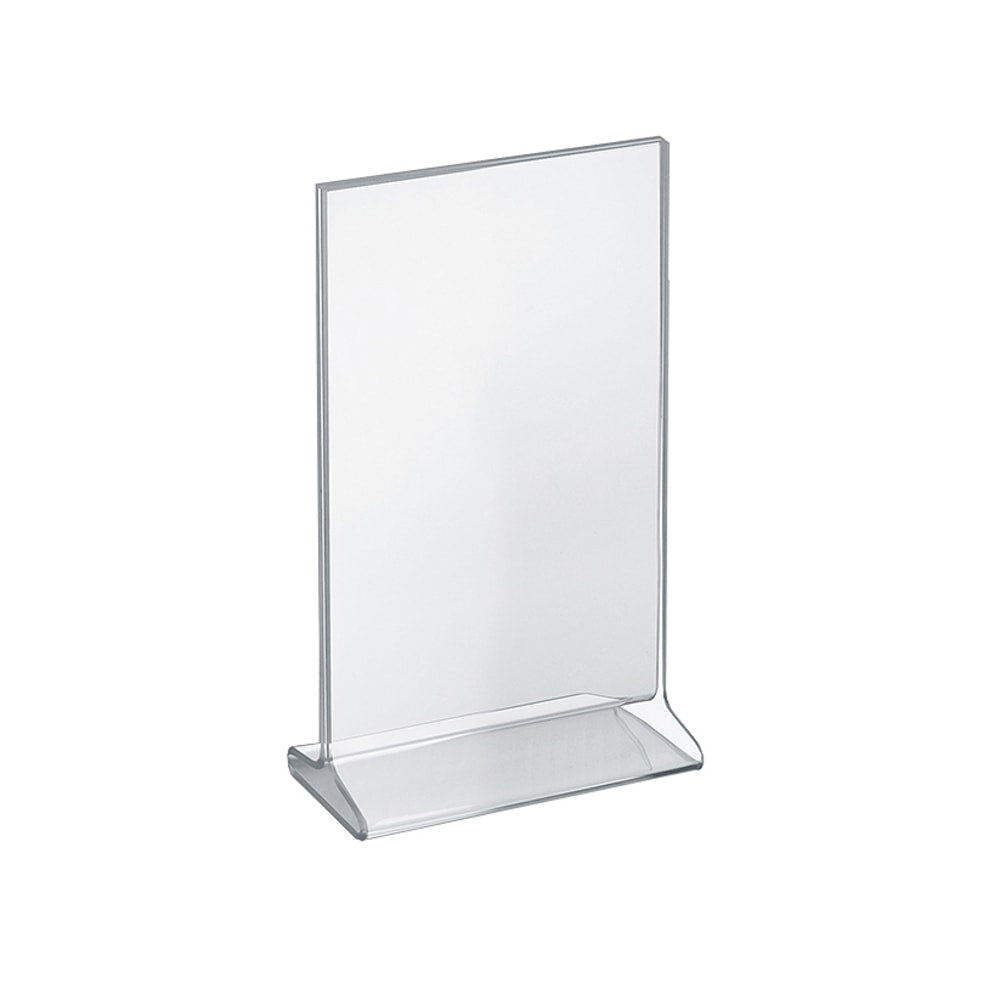 Azar Displays Acrylic Vertical 2-Sided Sign Holders, Top Loading, 11inH x 7inW x 3inD, Clear, Pack Of 10 Holders