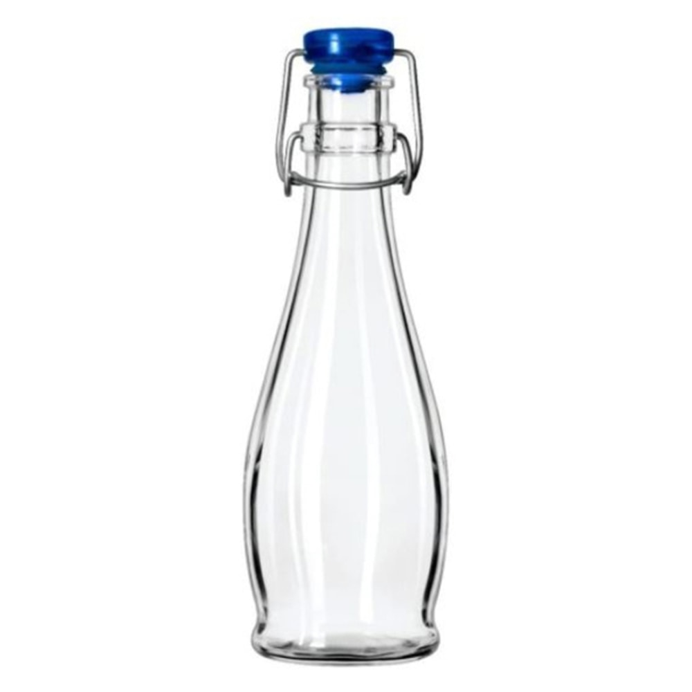 Libbey Glassware Water Bottle With Wire Bail Lid, 12 Oz, Clear