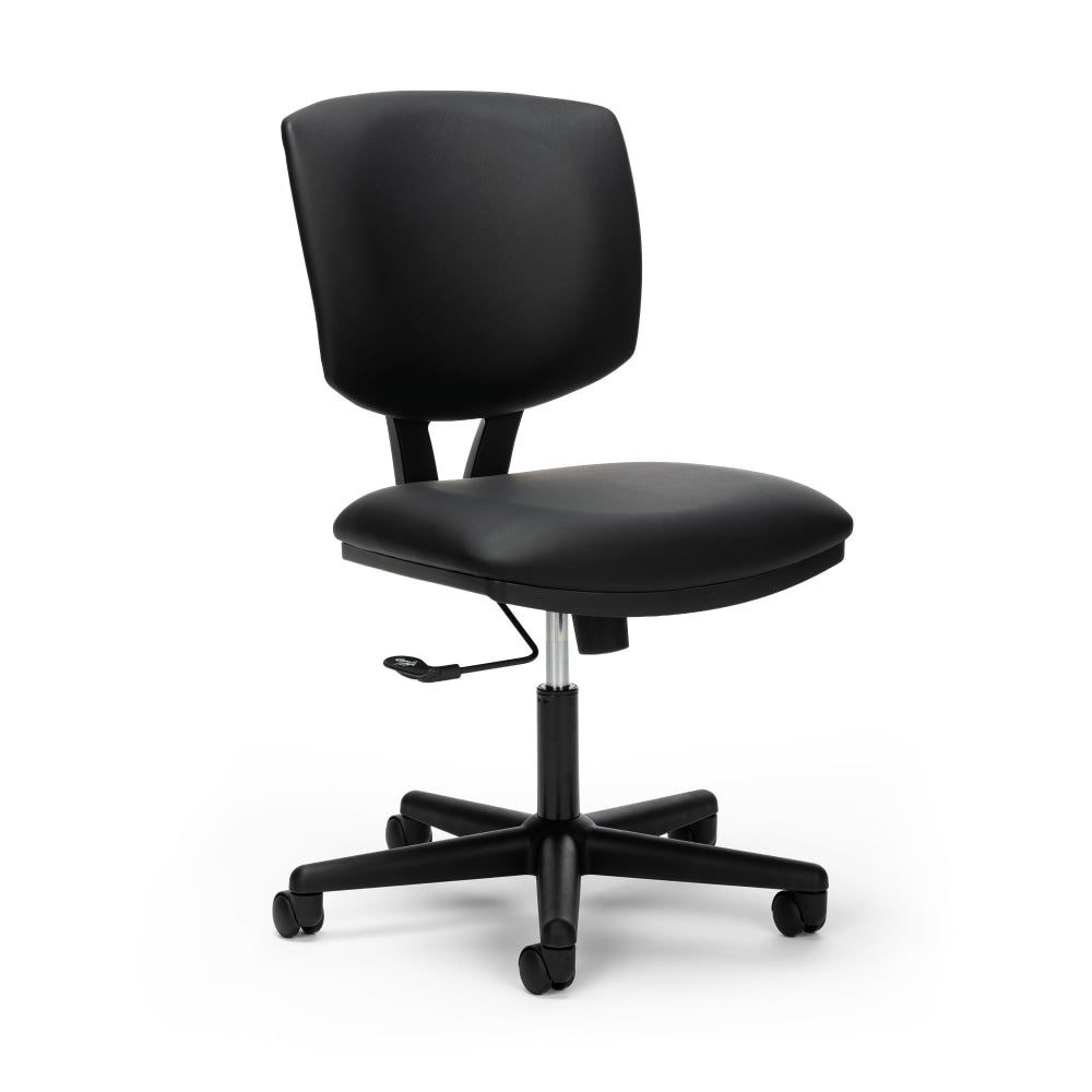 HON Volt 5701 SofThread Bonded Leather Tilt Mid-Back Task Chair, Black