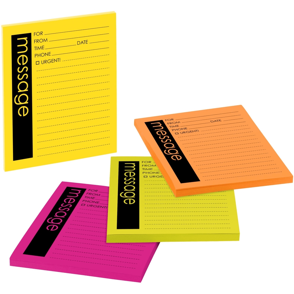 Post-it Printed Notes, 4 x 5 in, 4 Lined Sticky Note Pads, 50 Sheets/Pad, School Supplies and Office Products, Telephone Message