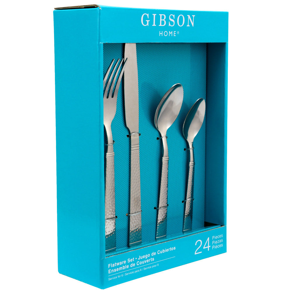 Gibson Home Prato 24-Piece Flatware Set, Silver