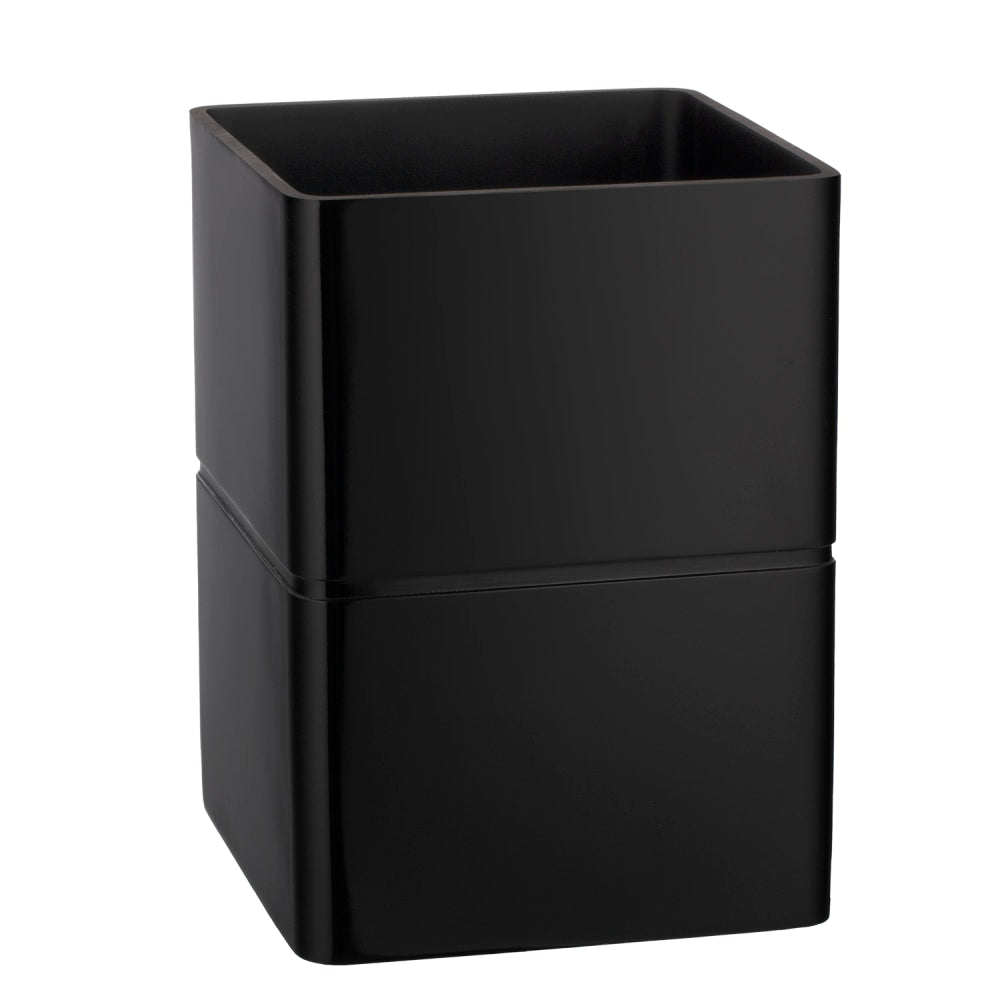 Erwyn Products Malibu Resin Wastebaskets, 8-Quart, Square, Black, Total Qty 3