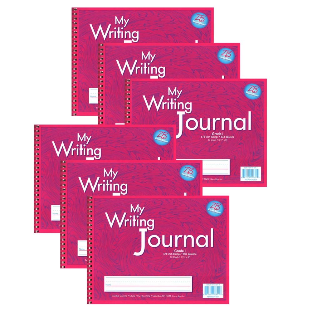 Pacon Zaner-Bloser My Writing Journals, 8in x 10-1/2in, Pink, Grade 1, Pack Of 6 Journals
