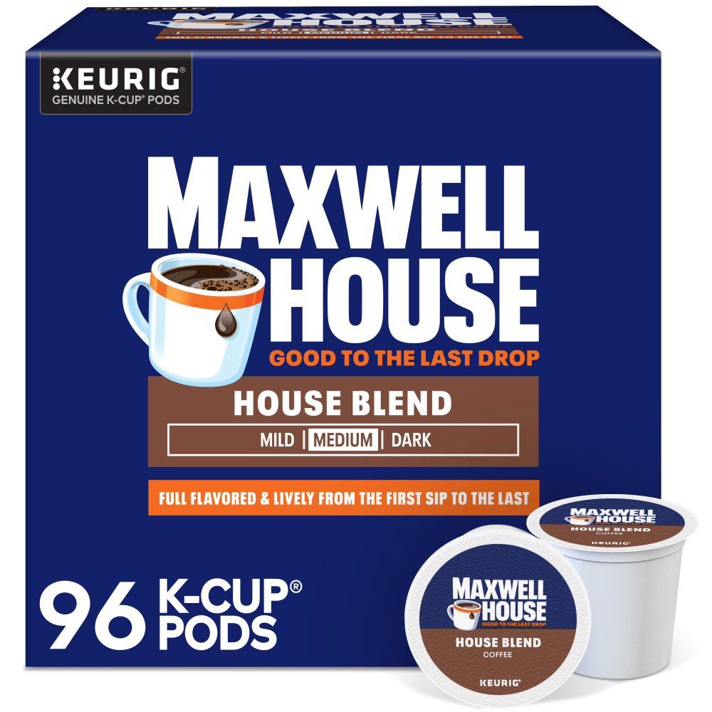 Maxwell House House Blend Coffee Keurig Single Serve K-Cup Pods, 24 Pods Per Pack, Case Of 4 Packs