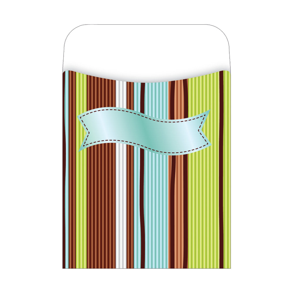 Barker Creek Peel & Stick Library Pockets, 3 1/2in x 5 1/8in, Ribbon, Pack Of 30