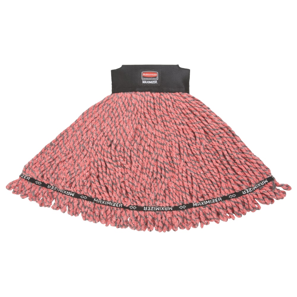 Rubbermaid Commercial Red Maximizer Microfiber Mop - 11.2in Width x 19.5in Length - MicroFiber - 6 / Carton