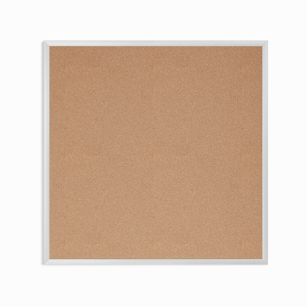 U Brands Cork Bulletin Board, 36in X 36in, Silver Aluminum Frame, Actual Size 35in X 35in (2877U00-01)
