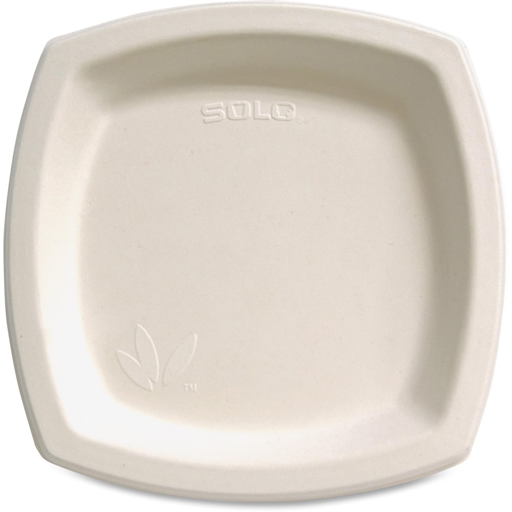 Solo Cup Bare Sugar Cane Plates, 8 1/4in, Ivory, 125 Per Bag, Carton Of 4 Bags