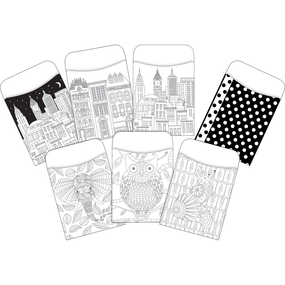 Barker Creek Peel & Stick Library Pockets, 3-1/2in x 5-1/8in, Black/White, Set Of 90 Pockets