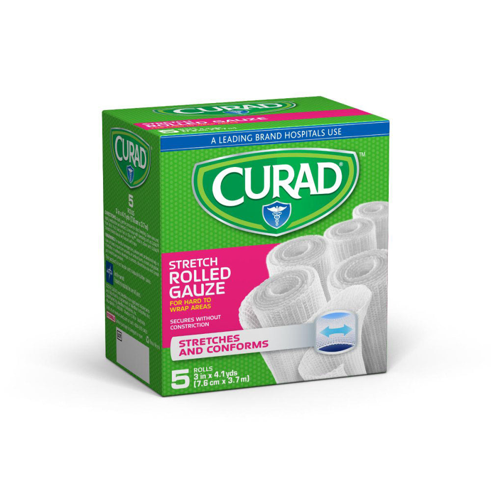 CURAD Cotton Bandage Rolls, 3in x 4 1/8 Yd., White, Pack Of 24