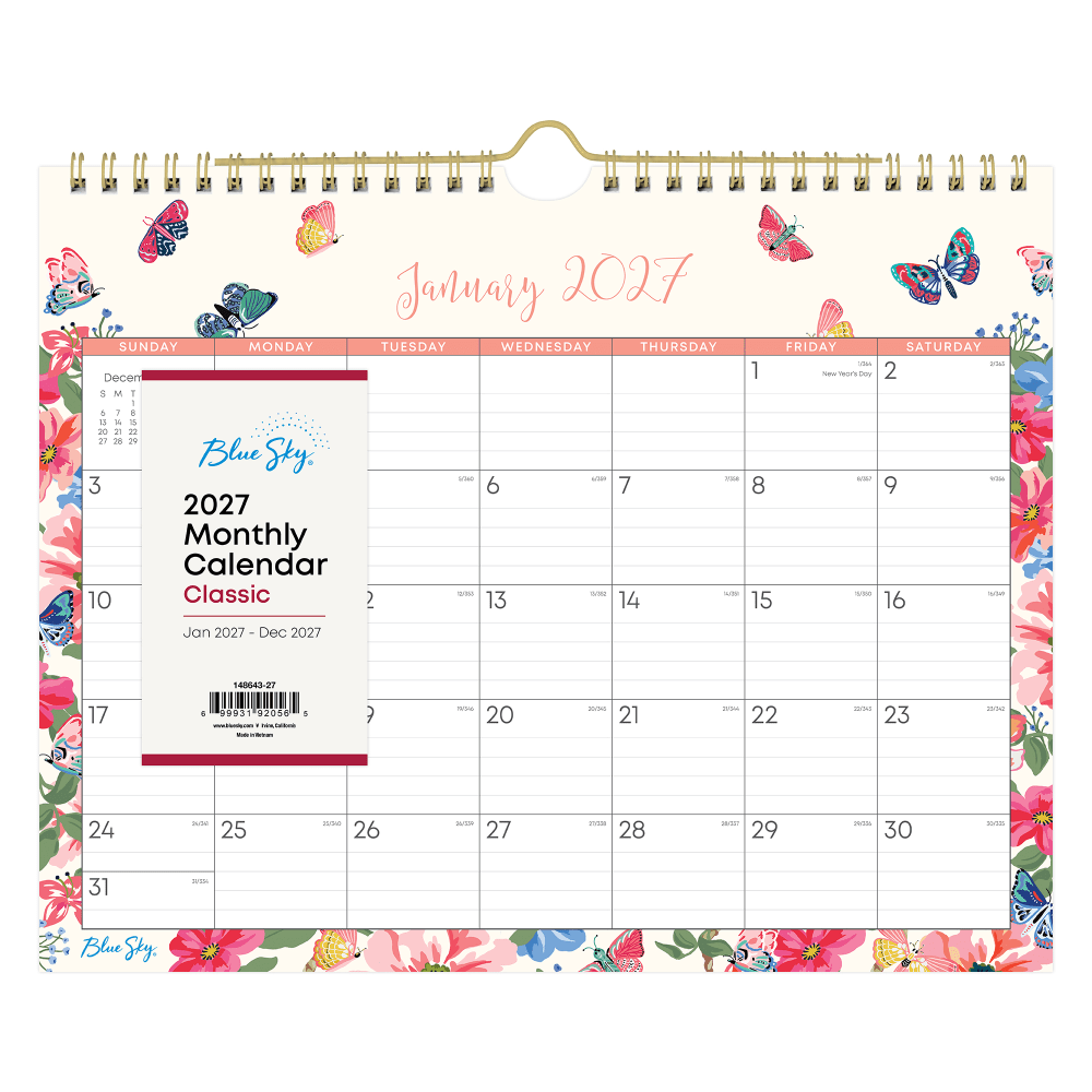 2027 Blue Sky Fly By Monthly Wall Calendar, 11x8.75, 0%, Fly By, Jan-Dec, RY27
