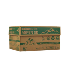 Boise ASPEN 50 Multi-Use Printer & Copy Paper, 10 Reams, White, Letter Size, 5000 Sheets Per Case - 55011