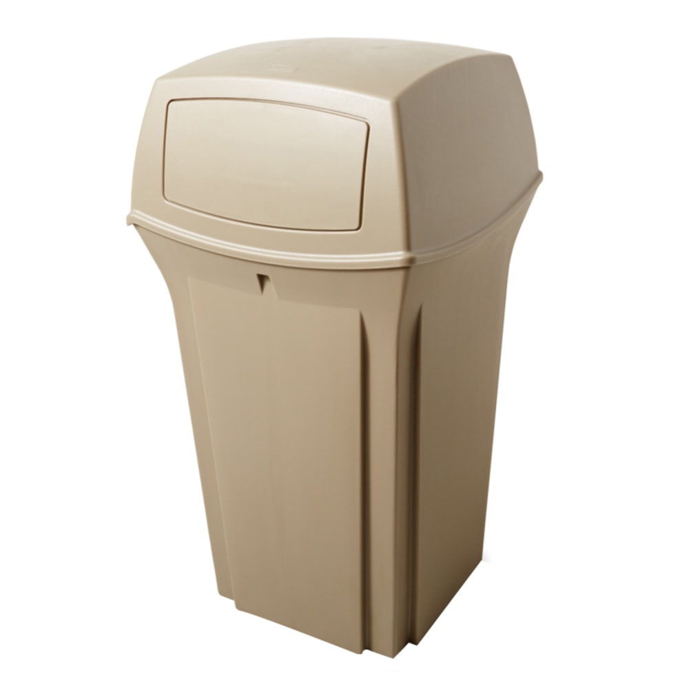 Rubbermaid Commercial Ranger Waste Container - Hinged Lid - 45 gal Capacity - - FG917188BEIG
