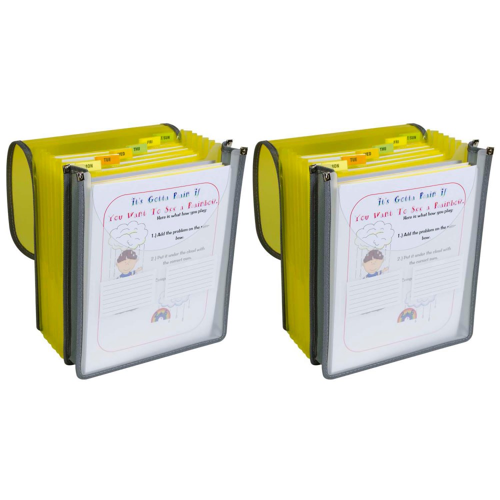 C-Line Vertical Backpack File, 7-Pocket, Letter Size, Assorted Colors, Pack Of 2