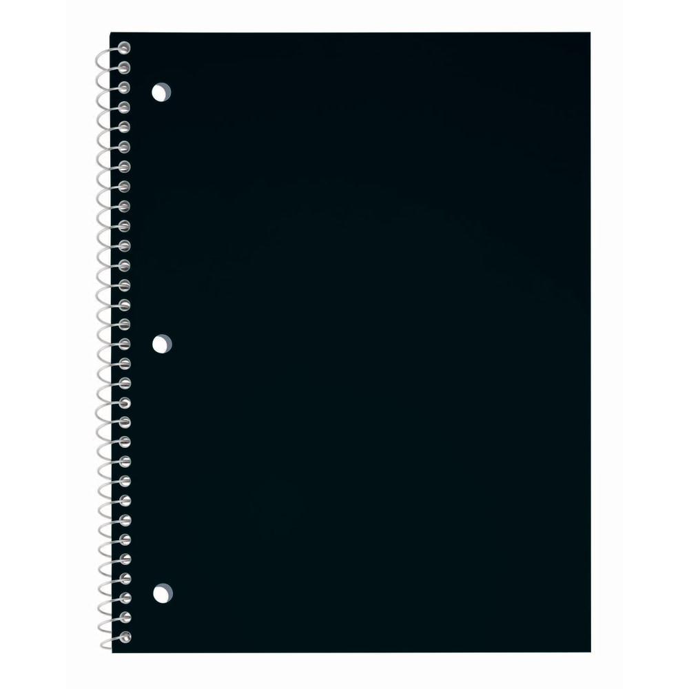 Just Basics Poly Spiral Notebook, 8in x 10-1/2in, 1 Subject, Wide Ruled, 70 Sheets, Black