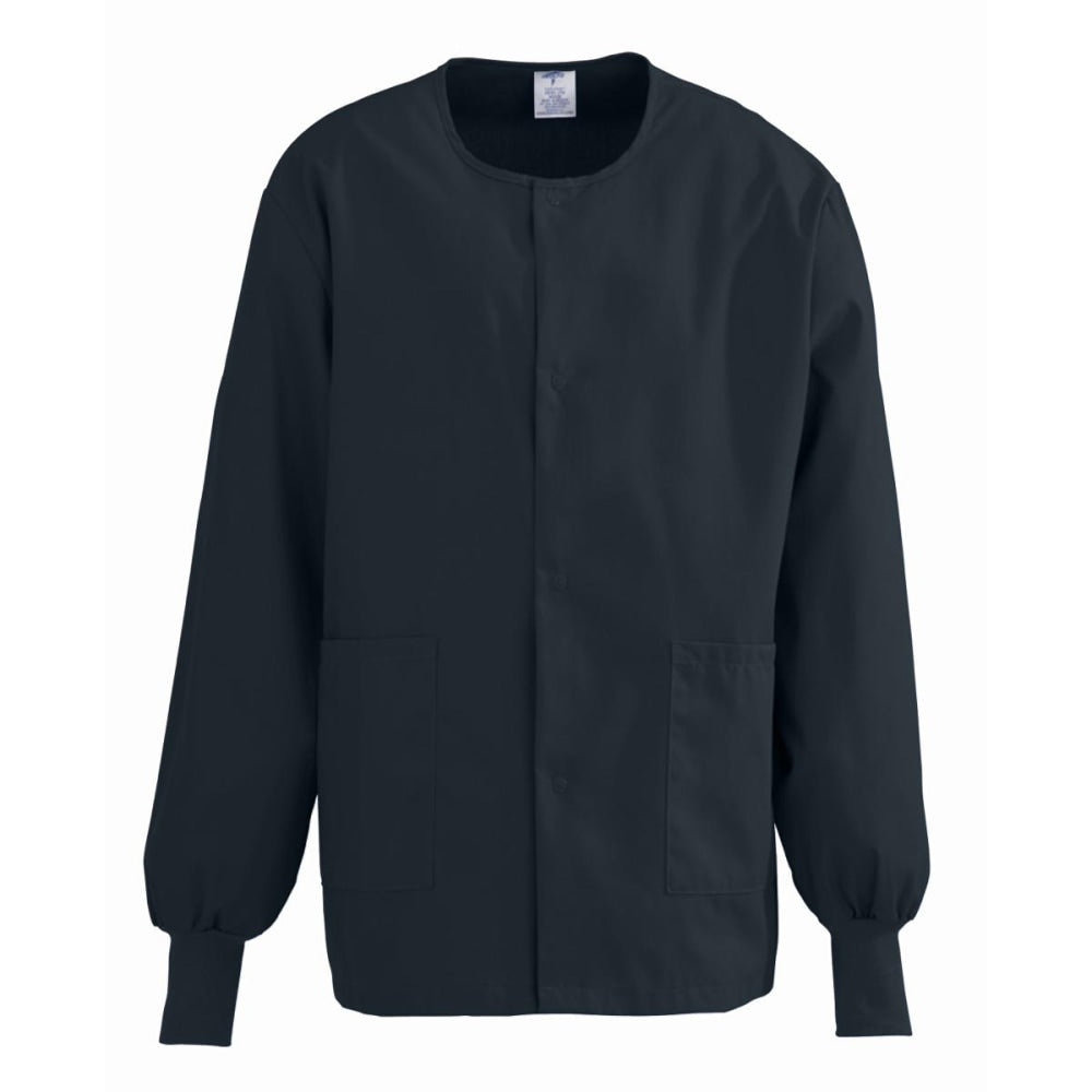 Medline ComfortEase Unisex Warm-Up Scrub Jacket, 5X, Black