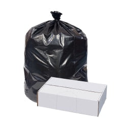 Highmark Repro 2-mil Can Liners, 60 Gallons, 38in x 58in, 70% Recycled, Black, Case Of 50