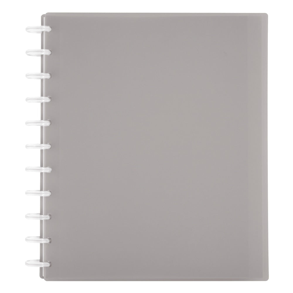 TUL Discbound Student Notebook With Poly Cover, Letter Size, 3-Subject, Narrow Ruled, 75 Sheets, Gray