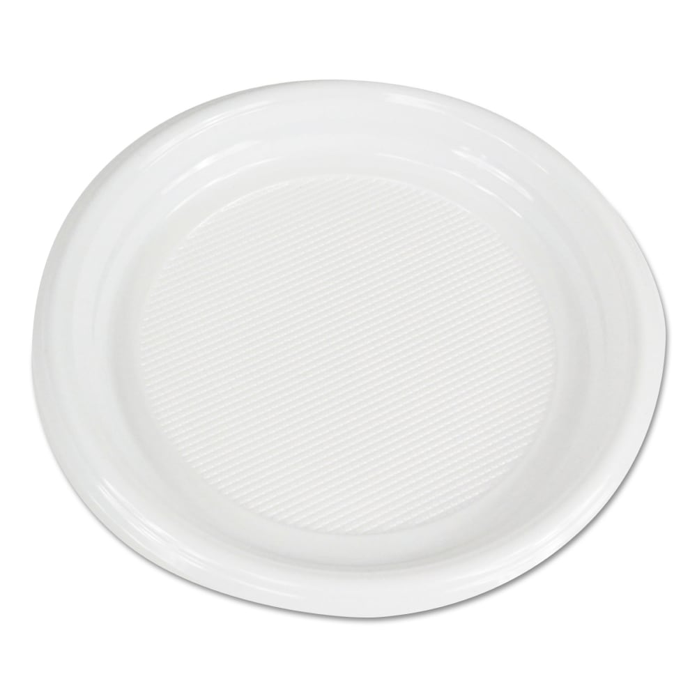 Boardwalk Hi-Impact Plastic Plates, 9in, White, Carton Of 500 Plates