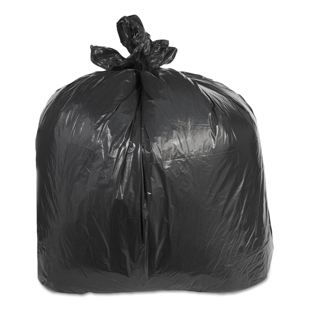Trinity Plastics Low-Density Can Liners, 60 gal, 2.4 mil, 38in x 58in, Black, Flat Pack, 100/Carton