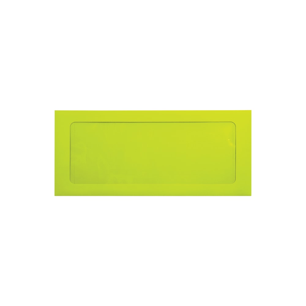 LUX #10 Envelopes, Full-Face Window, Gummed Seal, Wasabi, Pack Of 500