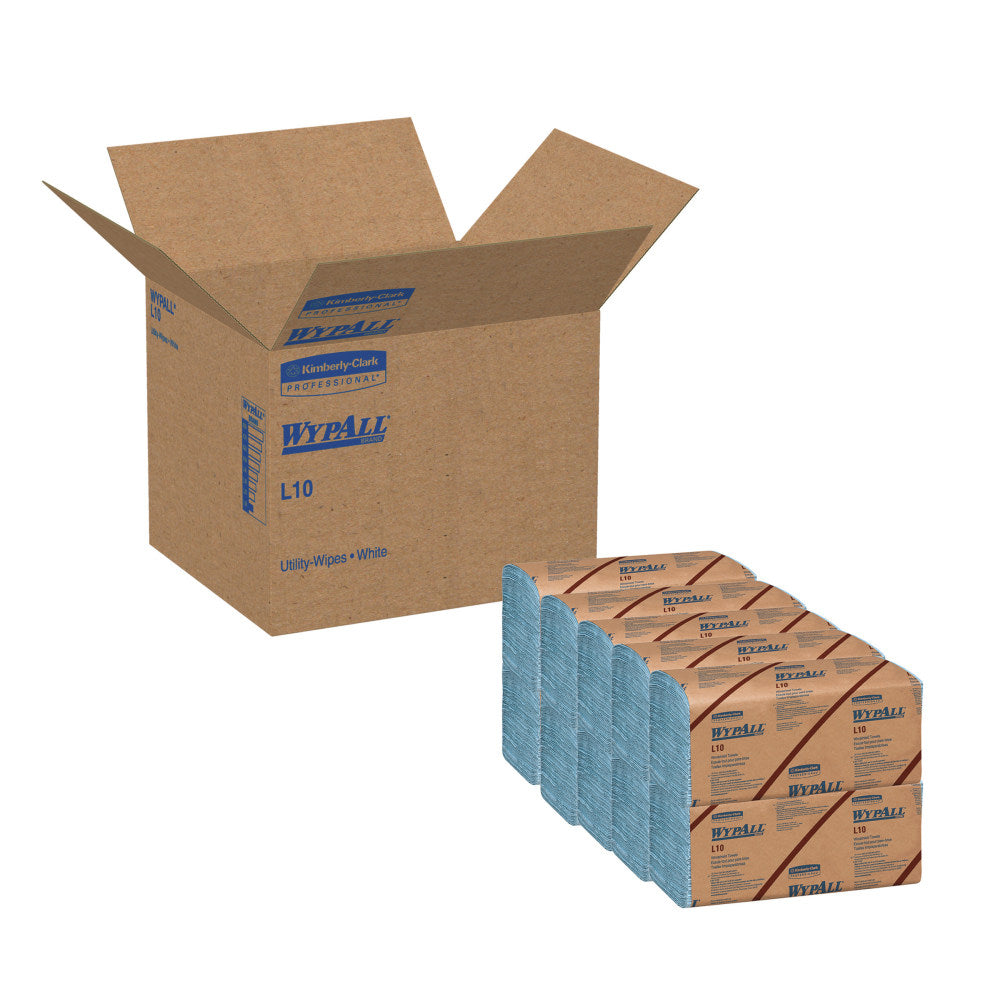 WypAll L10 1-Ply Windshield Towels, 9 1/8in x 10 1/4in, 224 Towels Per Pack, Carton Of 10 Packs