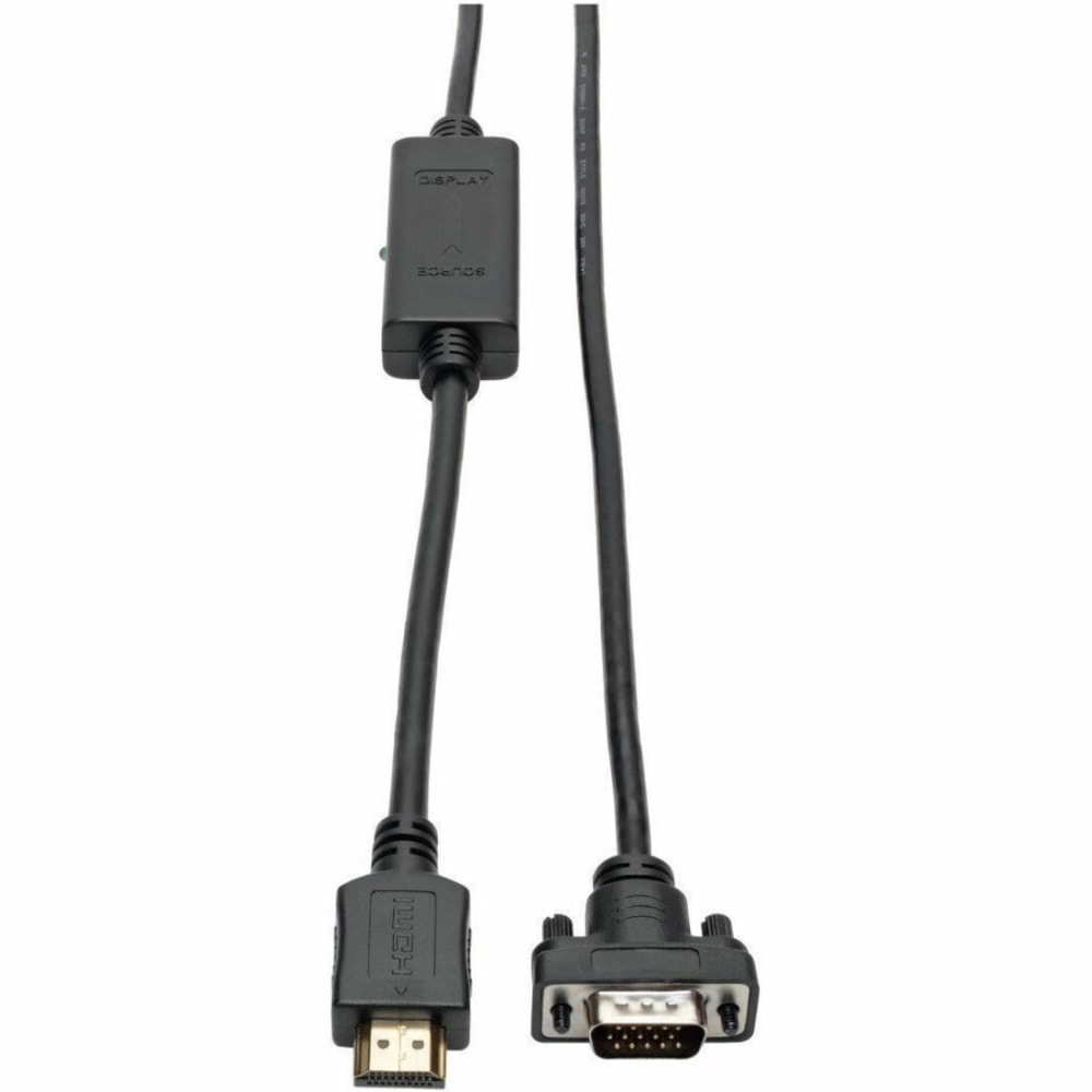 Tripp Lite HDMI to VGA Active Adapter Cable Low Profile HD15 M/M 1080p 6ft - 5.91 ft - 1x HDMI Male Digital Audio/Video - P566006VGA