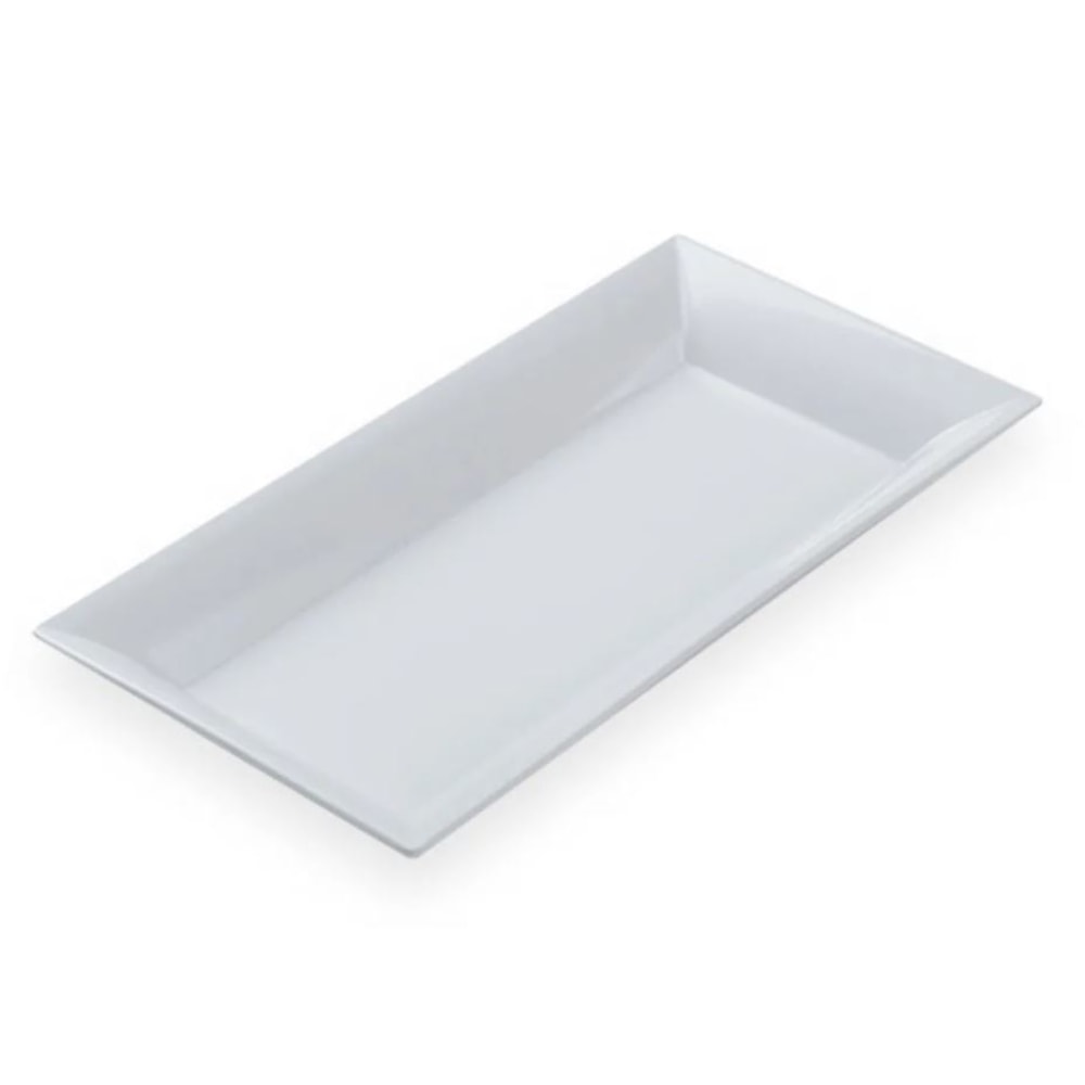 American Metalcraft Melamine Platters, 8-1/4in x 18in, White, Case Of 12 Platters