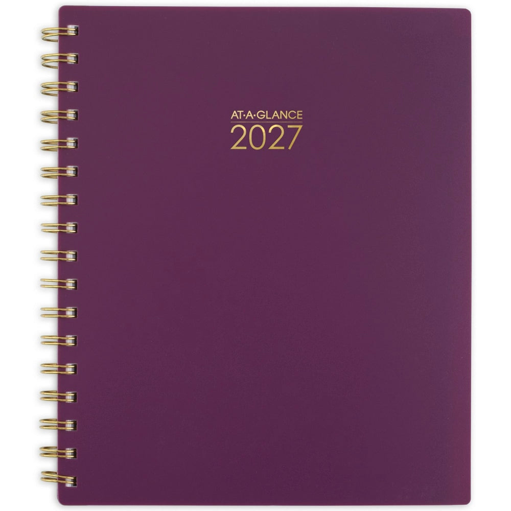 AT-A-GLANCE Harmony 2027 Weekly Monthly Planner, Mulberry, Medium, 7in x 8 3/4in
