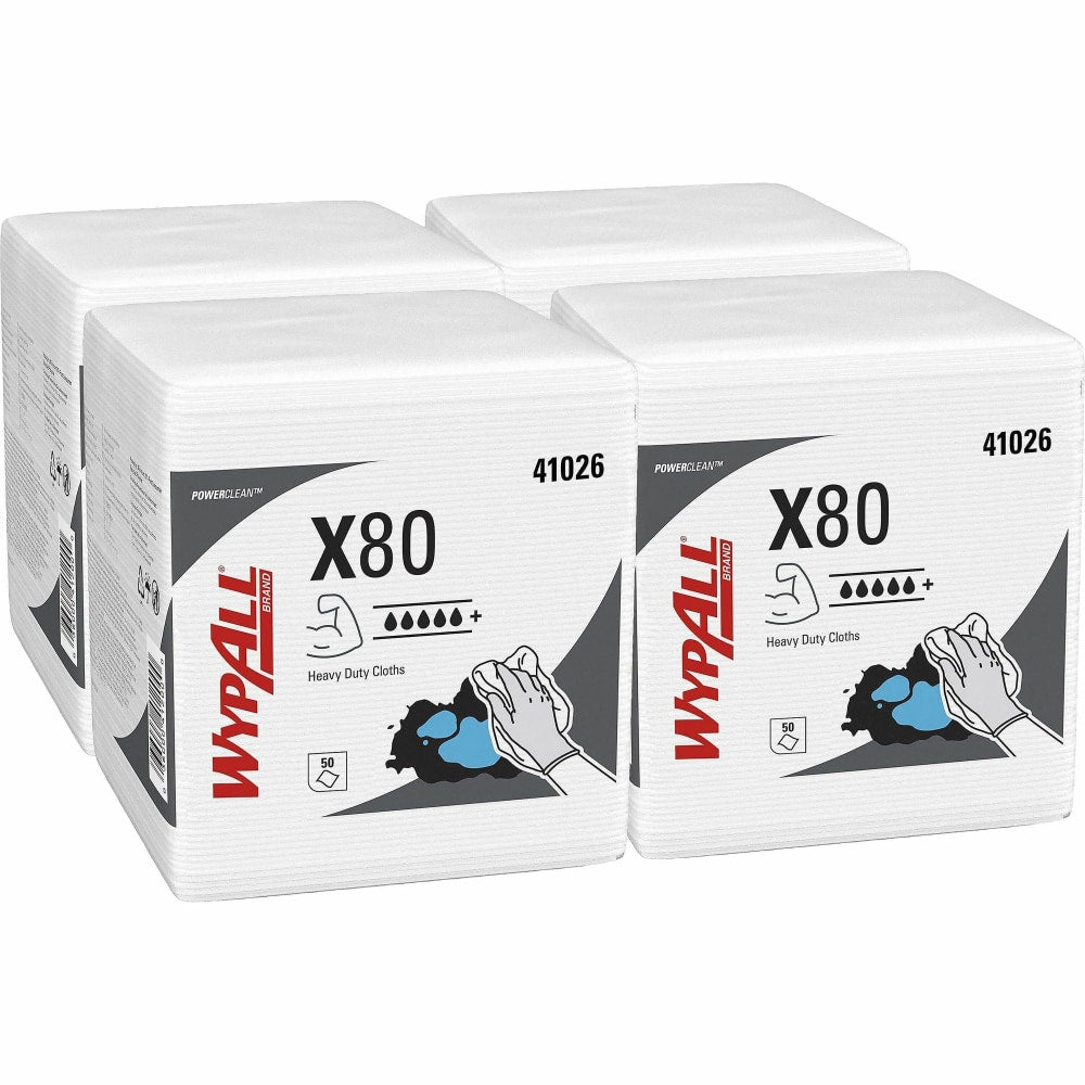 Wypall PowerClean X80 Heavy Duty Cloths Extended Use Cloths - Quarter-fold - - 4102650
