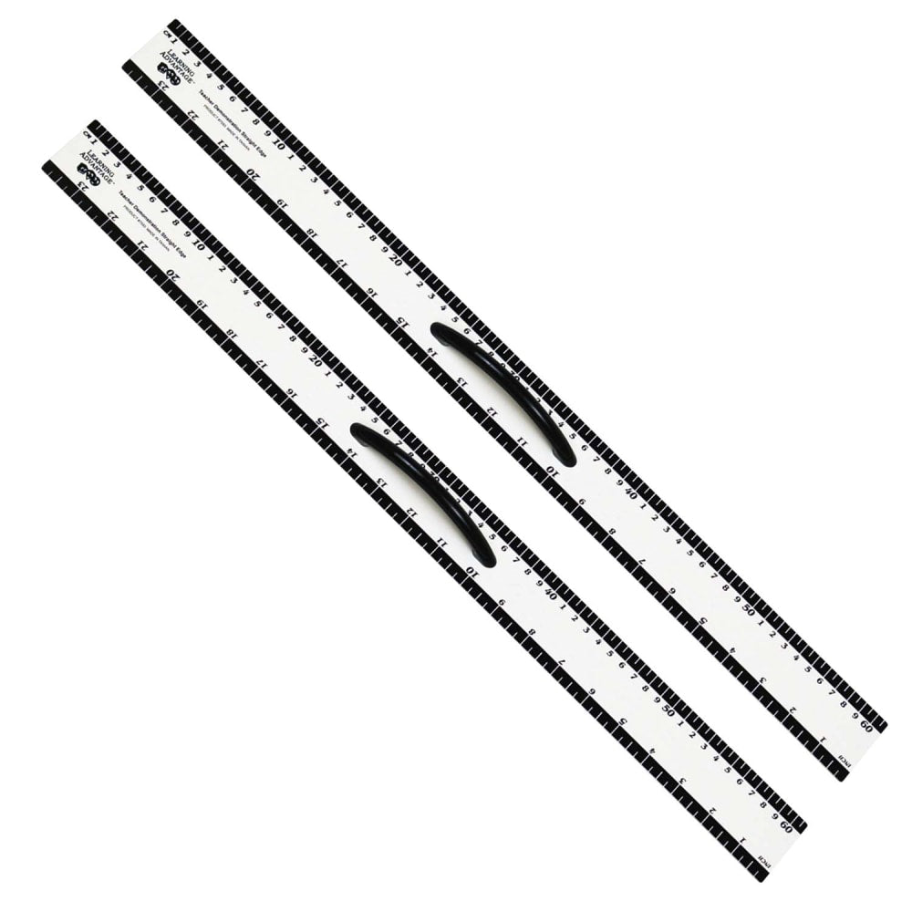 Learning Advantage Magnetic Dry-Erase Straight Edges, 24in, White, Pack Of 2 Straight Edges