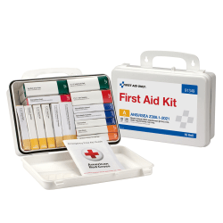 First Aid Only 25-Person 16-Unit Plastic First Aid Kit, 7inH x 10inW x 3inD, Kit Of 83 Pieces
