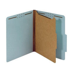 Office Depot Brand Pressboard Classification Folders With Fasteners, Letter Size, 100% Recycled, Light Blue, Pack Of 10 Folders