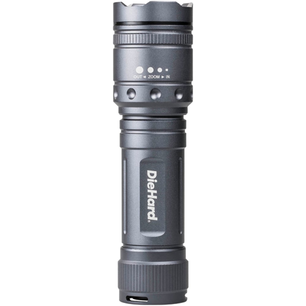 DieHard 1,700-Lumen 1-LED Battery-Powered Twist Focus Flashlight, 1-13/16in x 1-13/16in, Black