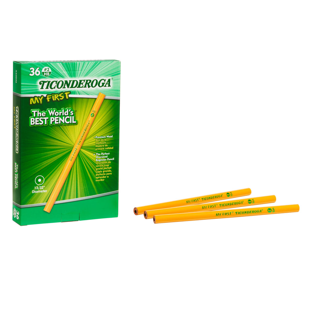 Ticonderoga My First Pencils, No. 2/Soft, Yellow, Pack Of 36 Pencils