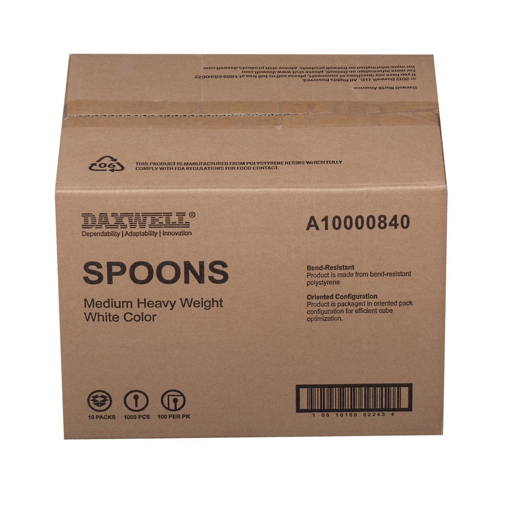 Heavy Weight Spoons, White, Carton Of 1,000