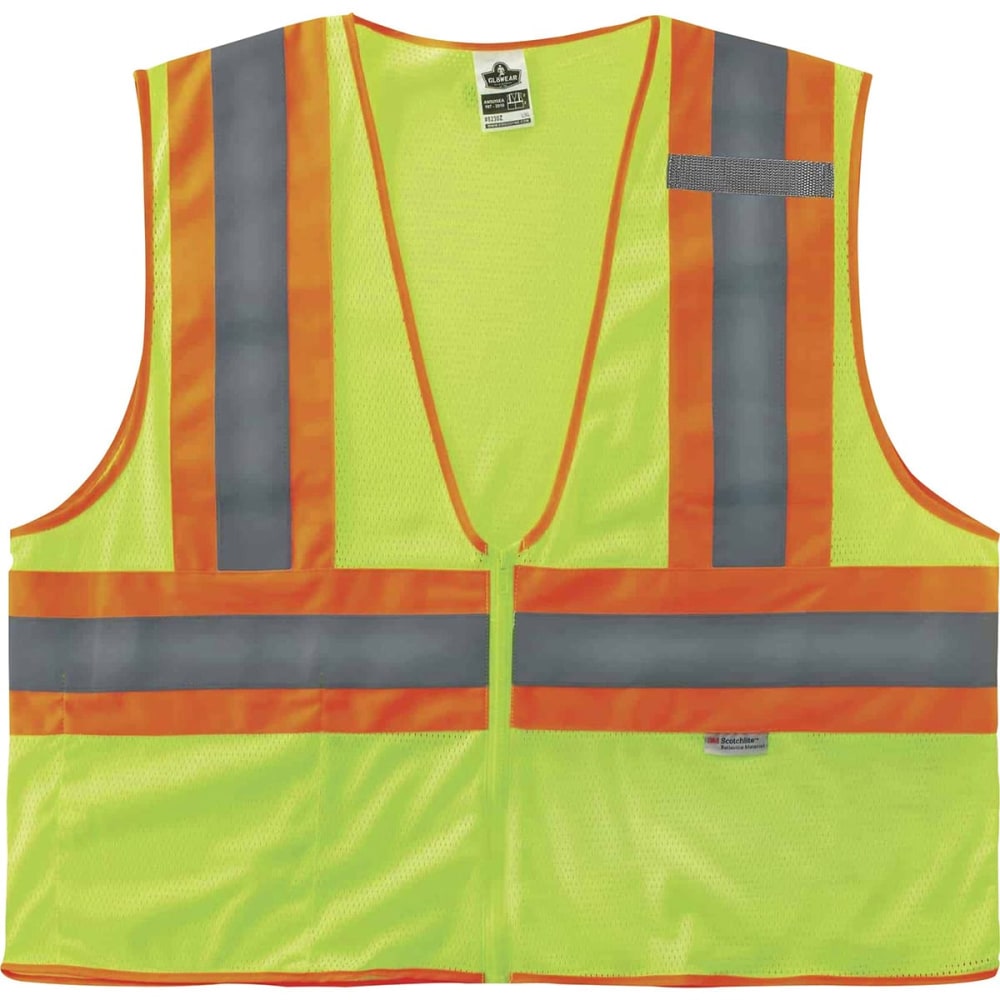 Ergodyne GloWear Safety Vest, Type R Class 2, L/XL, 2-Tone Lime, 8230Z