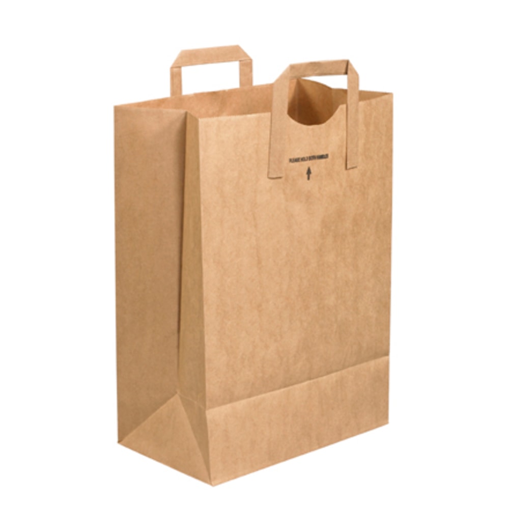 Partners Brand Flat Handle Grocery Bags 12in x 7in x 17in, Case of 300