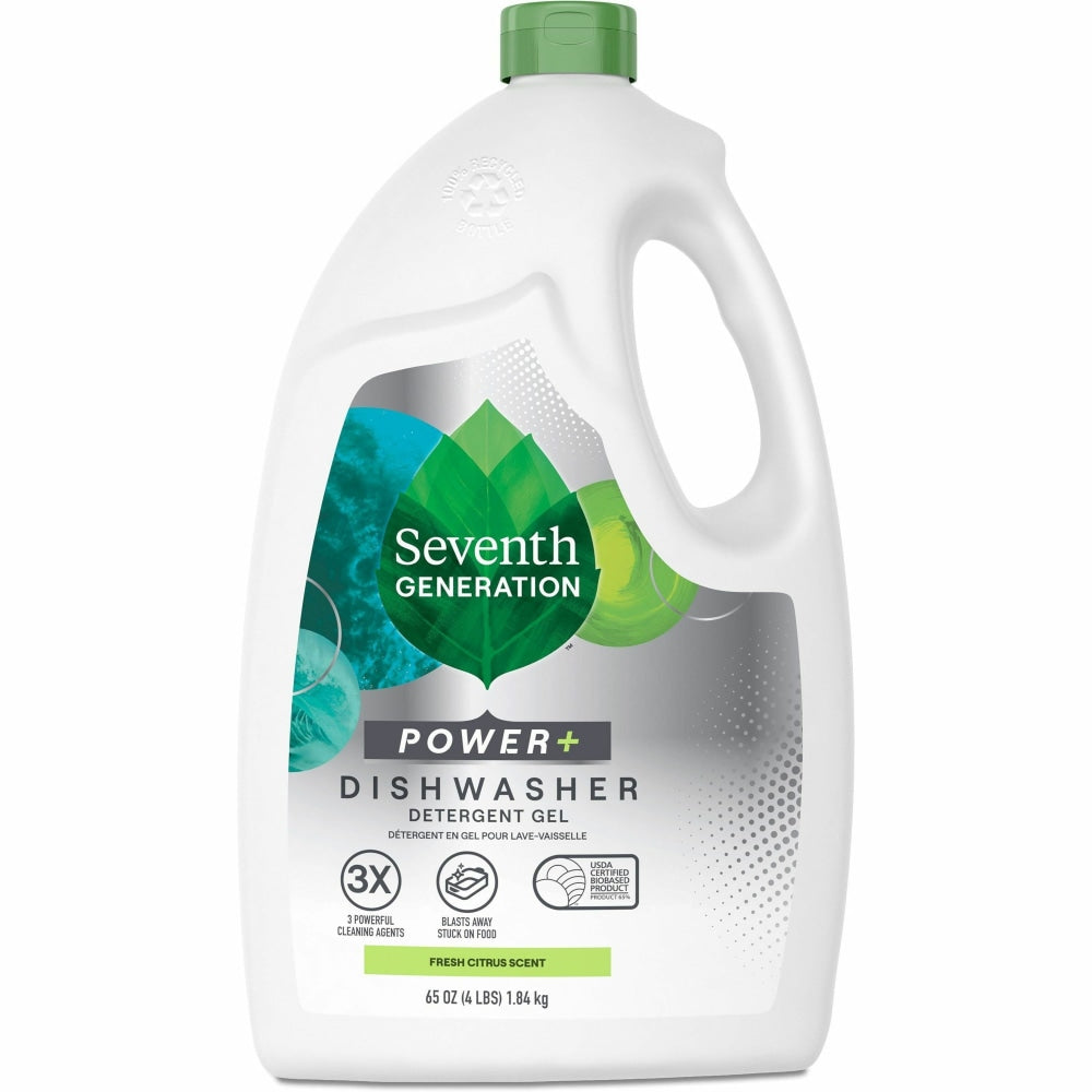 Seventh Generation Ultra Power Plus Dishwasher Gel, Fresh Citrus Scent, 65 Oz Bottle, Case of 6