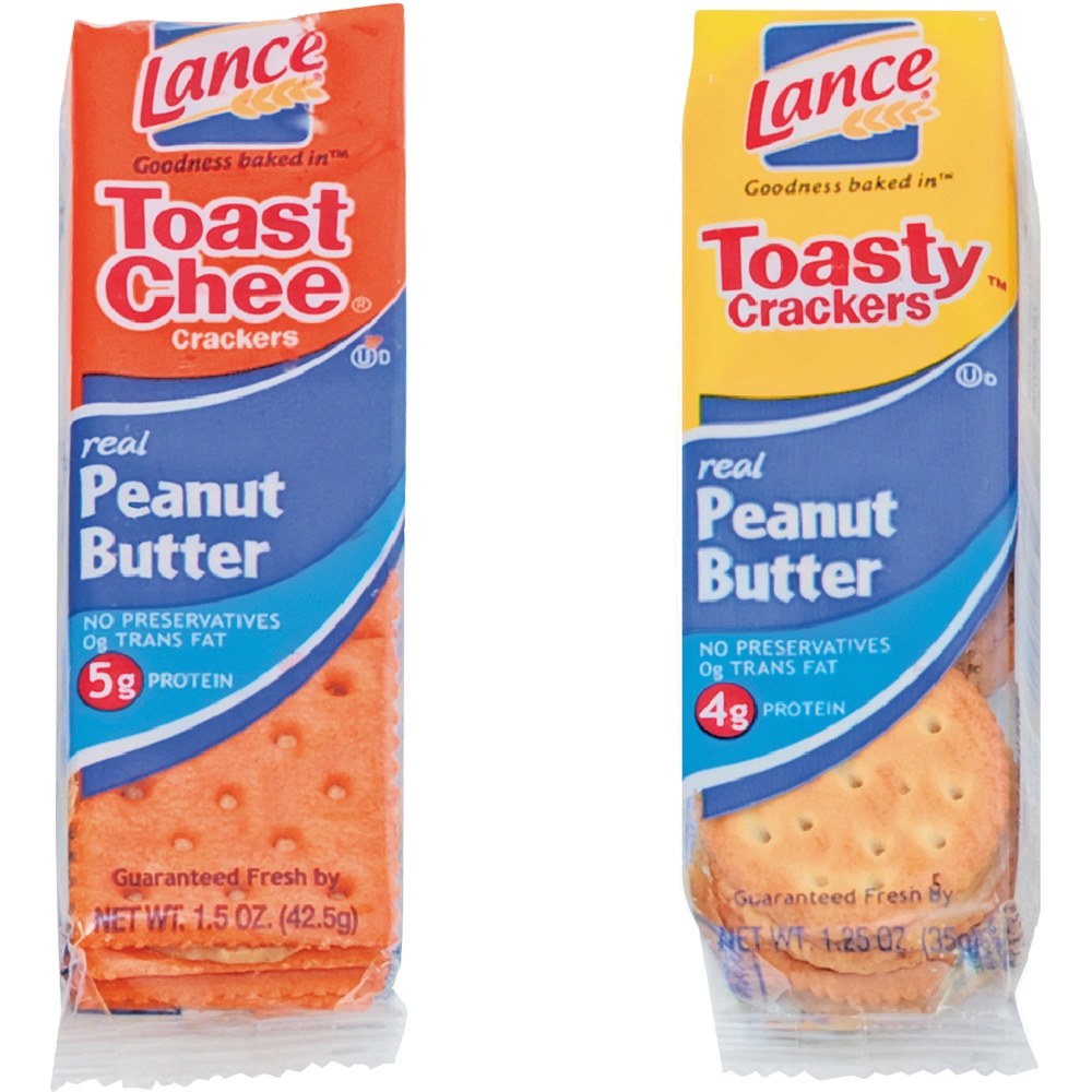 Lance Assorted Sandwich Crackers, 1.25oz-1.5oz, Box Of 24 Packs