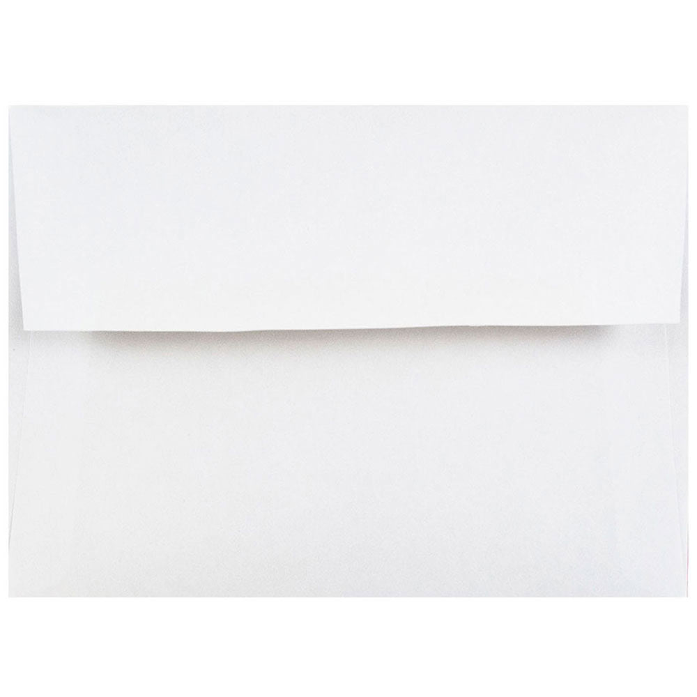 JAM Paper Booklet Envelopes, #4 Bar (A1), Gummed Seal, White, Pack Of 25