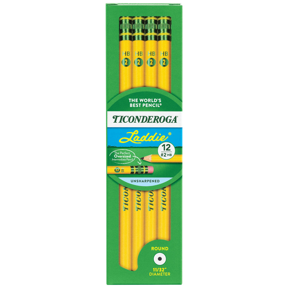 Ticonderoga Dixon Laddie Elementary Pencils, #2 Lead, Pack of 12