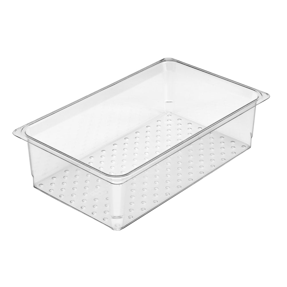 Cambro Camwear GN 1/1 Size 5in Colander Pans, Clear, Set Of 6 Pans